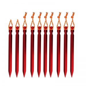23cm Professional 10 Pcs Aluminum Tent Pegs With Cord Included